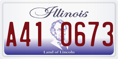 IL license plate A410673