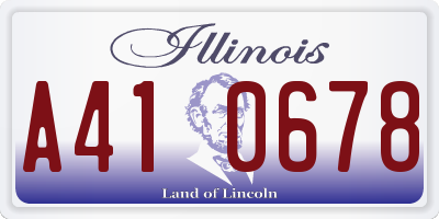 IL license plate A410678