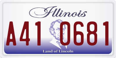 IL license plate A410681