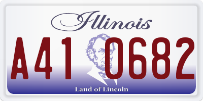 IL license plate A410682