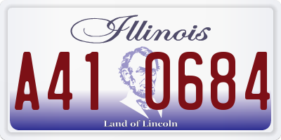 IL license plate A410684