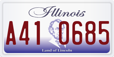 IL license plate A410685