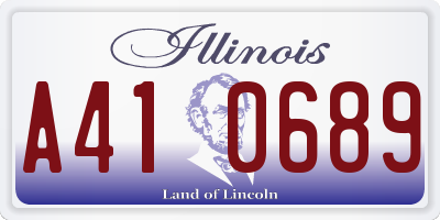IL license plate A410689
