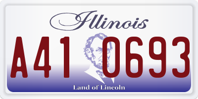 IL license plate A410693