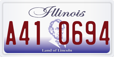 IL license plate A410694