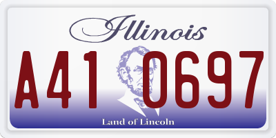 IL license plate A410697