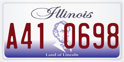 IL license plate A410698