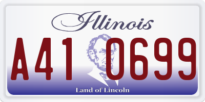 IL license plate A410699