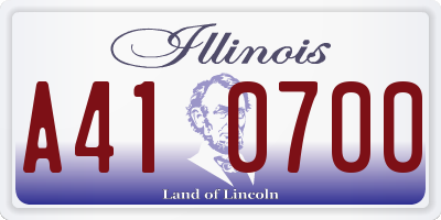IL license plate A410700
