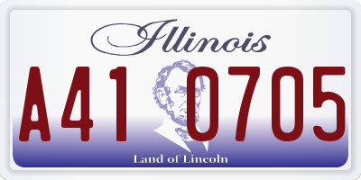 IL license plate A410705