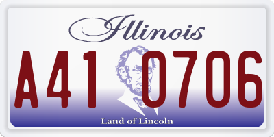 IL license plate A410706