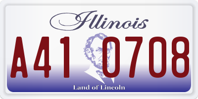 IL license plate A410708
