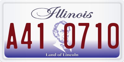 IL license plate A410710