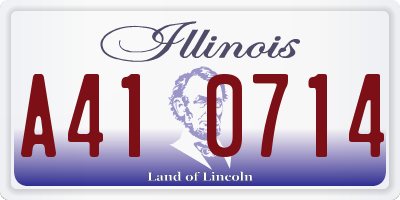 IL license plate A410714