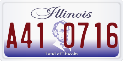 IL license plate A410716