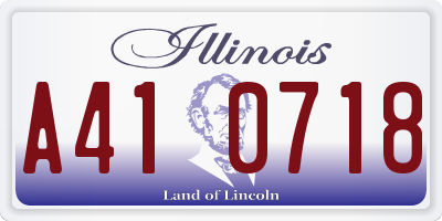 IL license plate A410718