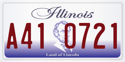 IL license plate A410721