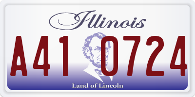IL license plate A410724