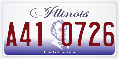 IL license plate A410726