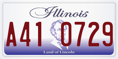 IL license plate A410729