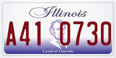 IL license plate A410730