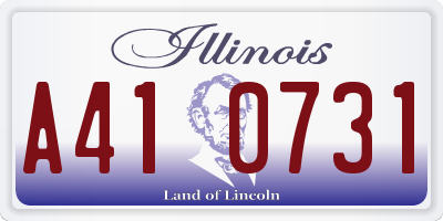 IL license plate A410731