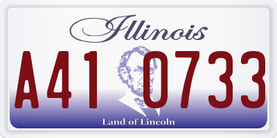 IL license plate A410733