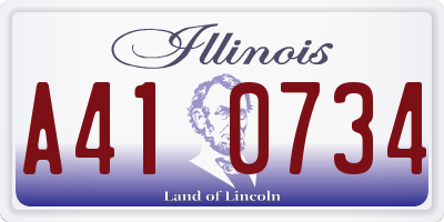 IL license plate A410734
