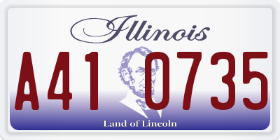 IL license plate A410735