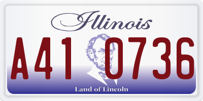IL license plate A410736