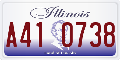 IL license plate A410738