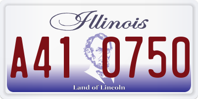 IL license plate A410750
