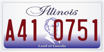 IL license plate A410751