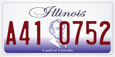 IL license plate A410752