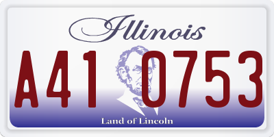IL license plate A410753