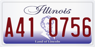 IL license plate A410756