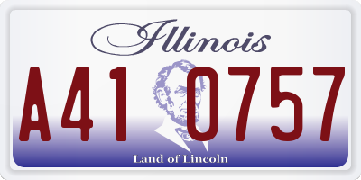 IL license plate A410757