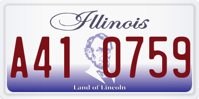 IL license plate A410759