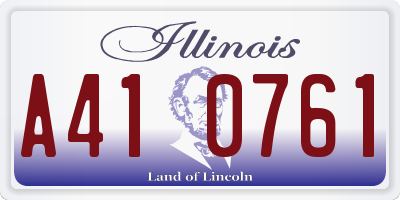 IL license plate A410761