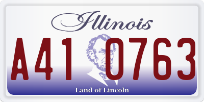 IL license plate A410763