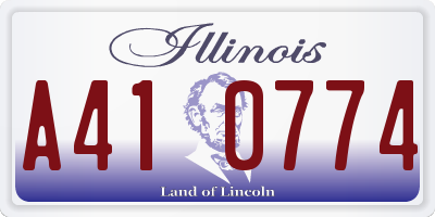 IL license plate A410774