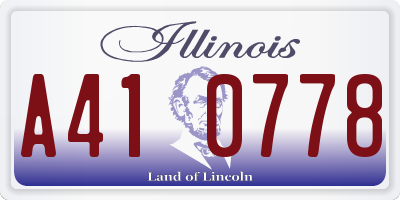 IL license plate A410778