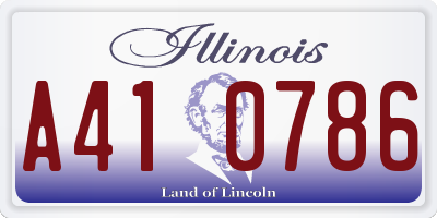 IL license plate A410786