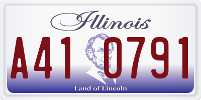 IL license plate A410791