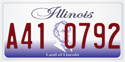 IL license plate A410792