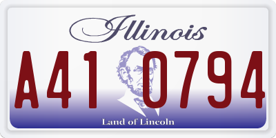 IL license plate A410794