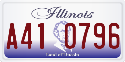 IL license plate A410796