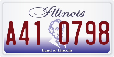 IL license plate A410798