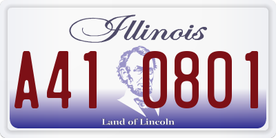 IL license plate A410801