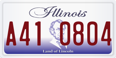 IL license plate A410804